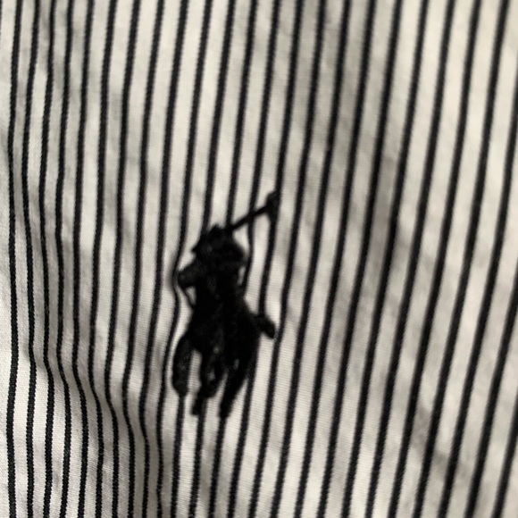 Ralph Lauren Black and White Striped Long Sleeve Shirt - Picture 4 of 4